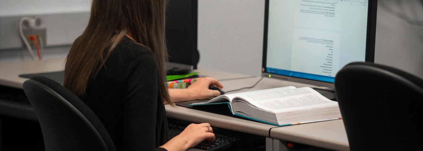 student at computer